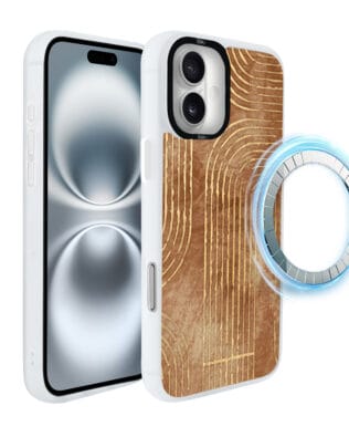 Etui do iPhone 16 IBIZU DropGuard Matt z MagSafe, Boho, Geometryczne linie