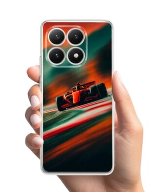 Etui do Xiaomi 15T przeźroczyste, silikonowe Flexi, Szybkie Auta, Wyścig F1