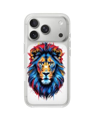 Etui do iPhone 17 Pro Max z MagSafe przeźroczyste, silikonowe Flexi, Dzika Mandala, Lew