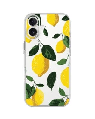 Etui do iPhone 17 przeźroczyste, silikonowe Flexi, Italian Summer, Cytrynowe