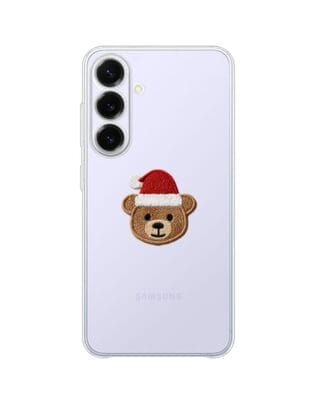 Etui do Samsung Galaxy S25 FE przeźroczyste, silikonowe Flexi, Przytulne święta, Miś mikołajek