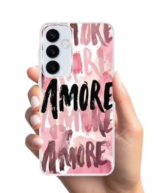 Etui do Samsung Galaxy A35 5G z MagSafe przeźroczyste, silikonowe Flexi, Positive Vibes, Amore Amore