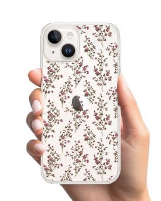 Etui do iPhone 13 przeźroczyste, silikonowe Flexi, Mini Patterns, Różyczki