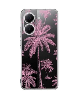 Etui do Xiaomi POCO X7 Pro przeźroczyste, silikonowe Flexi, Mystic, Różowe palmy