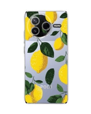 Etui do Xiaomi POCO F7 Pro przeźroczyste, silikonowe Flexi, Italian Summer, Cytrynowe
