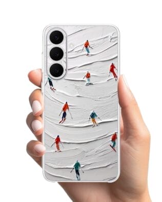 Etui do Samsung Galaxy S25 FE przeźroczyste, silikonowe Flexi, Zimowa magia, Narciarski obraz