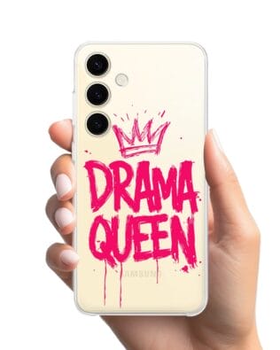 Etui do Samsung Galaxy S25 Plus przeźroczyste, silikonowe Flexi, Positive Vibes, Drama Queen