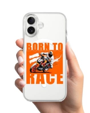 Etui do iPhone 17 z MagSafe przeźroczyste, silikonowe Flexi, Bikers, Ścigacz