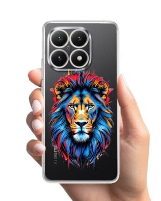 Etui do Xiaomi 15T przeźroczyste, silikonowe Flexi, Dzika Mandala, Lew