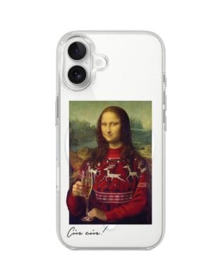 Etui do iPhone 17 z MagSafe przeźroczyste, silikonowe Flexi, Mona Lisa z szampanem
