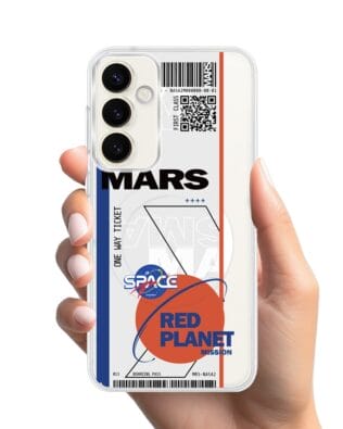 Etui do Samsung Galaxy S23 Plus z MagSafe przeźroczyste, silikonowe Flexi, bilet na Mars