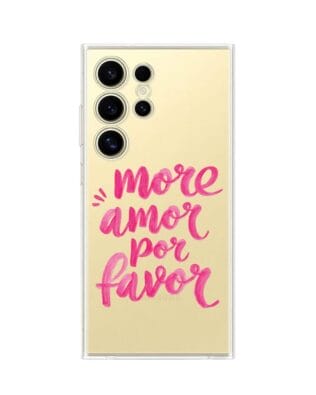 Etui do Samsung Galaxy S24 Ultra przeźroczyste, silikonowe Flexi, Positive Vibes, More amore per favore