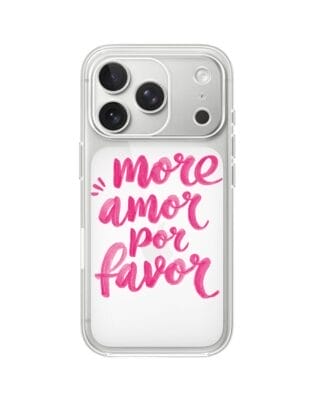 Etui do iPhone 17 Pro Max przeźroczyste, silikonowe Flexi, Positive Vibes, More amore per favore