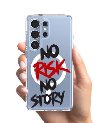 Etui do Samsung Galaxy S25 Ultra z MagSafe przeźroczyste, silikonowe Flexi, Positive Vibes, No Risk No Story