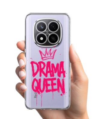 Etui do Xiaomi Redmi Note 14 Pro 4G przeźroczyste, silikonowe Flexi, Positive Vibes, Drama Queen