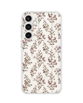 Etui do Samsung Galaxy S23 Plus przeźroczyste, silikonowe Flexi, Mini Patterns, Różyczki
