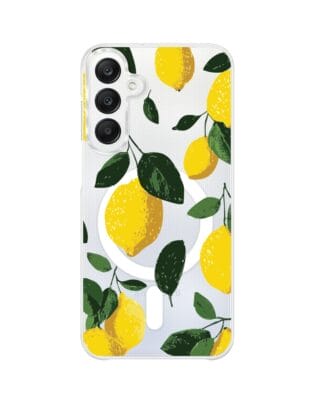 Etui do Samsung Galaxy A25 5G z MagSafe przeźroczyste, silikonowe Flexi, Italian Summer, Cytrynowe