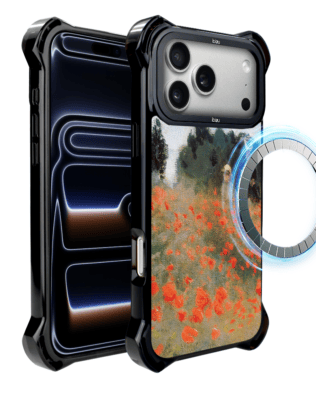 Etui do iPhone 17 Pro Max IBIZU DropGuard Ultra z MagSafe, Claude Monet, pole maków