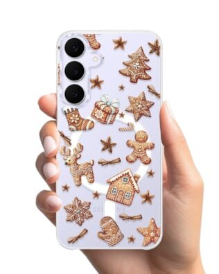 Etui do Samsung Galaxy S25 FE z MagSafe przeźroczyste, silikonowe Flexi, Magia pierniczków