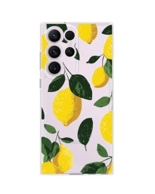 Etui do Samsung Galaxy S23 Ultra przeźroczyste, silikonowe Flexi, Italian Summer, Cytrynowe