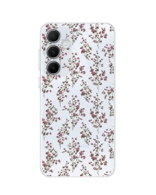 Etui do Samsung Galaxy A55 5G przeźroczyste, silikonowe Flexi, Mini Patterns, Różyczki