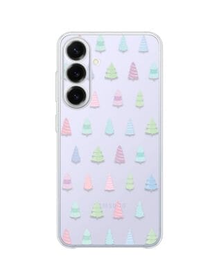 Etui do Samsung Galaxy S25 FE przeźroczyste, silikonowe Flexi, Pastelowe choinki