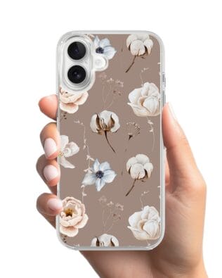 Etui do iPhone 17 z MagSafe przeźroczyste, silikonowe Flexi, Summer Patterns, akwarelowe kwiatki