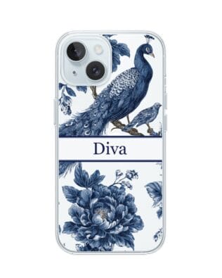 Etui do iPhone 15 przeźroczyste, silikonowe Flexi, Mystic, Diva Peacock