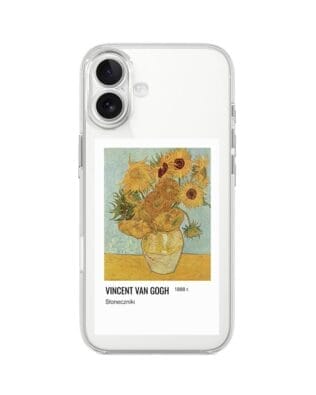 Etui do iPhone 17 przeźroczyste, silikonowe Flexi, słoneczniki Van Gogh