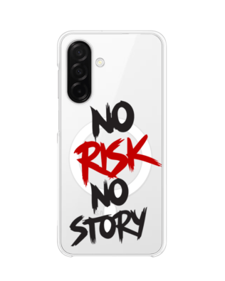 Etui do Samsung Galaxy A26 5G z MagSafe przeźroczyste, silikonowe Flexi, Positive Vibes, No Risk No Story