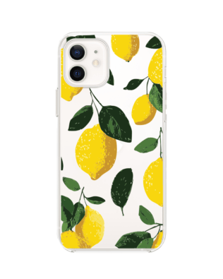 Etui do iPhone 12 przeźroczyste, silikonowe Flexi, Italian Summer, Cytrynowe