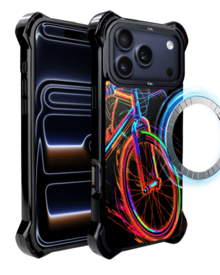 Etui do iPhone 17 Pro Max IBIZU DropGuard Ultra z MagSafe, #ElectroMove, Rowerowa wibracja