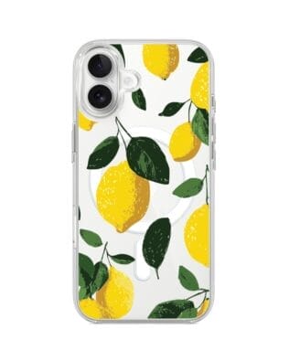 Etui do iPhone 17 z MagSafe przeźroczyste, silikonowe Flexi, Italian Summer, Cytrynowe
