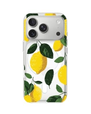 Etui do iPhone 17 Pro z MagSafe przeźroczyste, silikonowe Flexi, Italian Summer, Cytrynowe