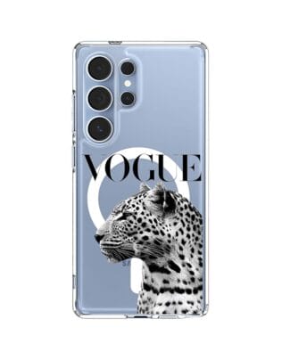 Etui do Samsung Galaxy S25 Ultra z MagSafe przeźroczyste, silikonowe Flexi, Positive Vibes, Tygrys Vogue