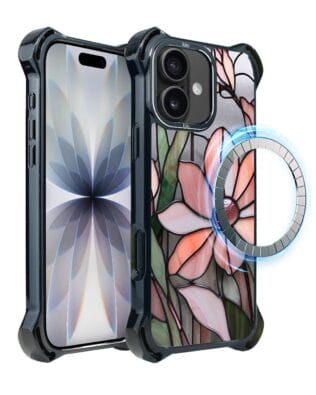 Etui do iPhone 17 IBIZU DropGuard Ultra z MagSafe, Barwy Szkła, Różowa magnolia