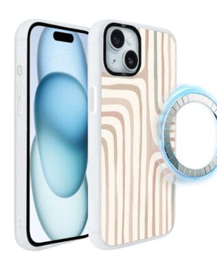 Etui do iPhone 15 IBIZU DropGuard Matt z MagSafe, Boho, Piaskowy labirynt