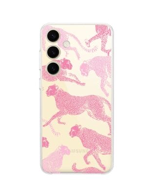 Etui do Samsung Galaxy S24 Plus przeźroczyste, silikonowe Flexi, Mystic, Różowe pumy