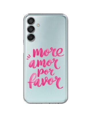 Etui do Samsung Galaxy M15 5G przeźroczyste, silikonowe Flexi, Positive Vibes, More amore per favore