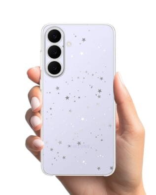 Etui do Samsung Galaxy S25 FE przeźroczyste, silikonowe Flexi, Zimowa magia, Szampańskie gwiazdki