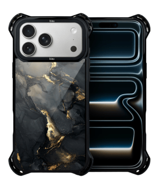 Etui do iPhone 17 Pro IBIZU DropGuard Ultra z MagSafe, Ethereal Essence, Czarny diament ze złotem