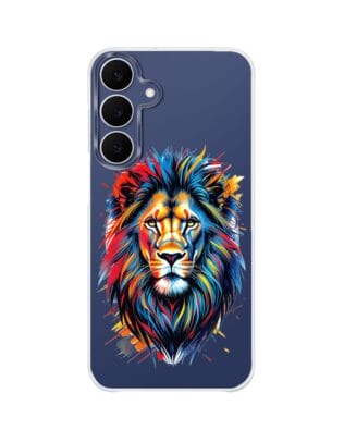 Etui do Samsung Galaxy S25 FE z MagSafe przeźroczyste, silikonowe Flexi, Dzika Mandala, Lew