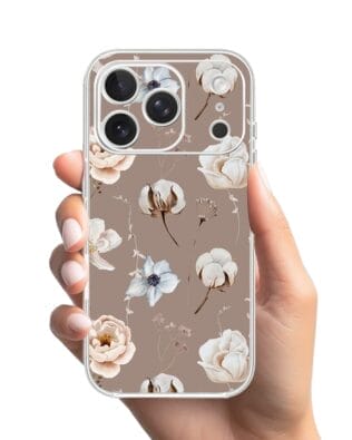 Etui do iPhone 17 Pro przeźroczyste, silikonowe Flexi, Summer Patterns, akwarelowe kwiatki