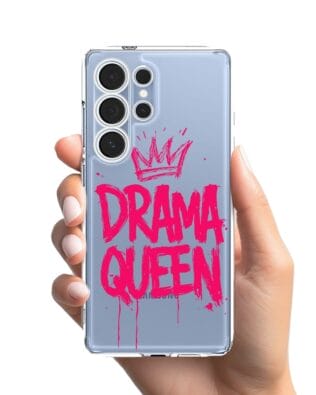 Etui do Samsung Galaxy S25 Ultra przeźroczyste, silikonowe Flexi, Positive Vibes, Drama Queen