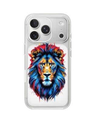 Etui do iPhone 17 Pro przeźroczyste, silikonowe Flexi, Dzika Mandala, Lew