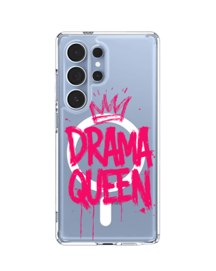 Etui do Samsung Galaxy S25 Ultra z MagSafe przeźroczyste, silikonowe Flexi, Positive Vibes, Drama Queen