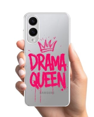 Etui do Samsung Galaxy S25 Edge przeźroczyste, silikonowe Flexi, Positive Vibes, Drama Queen