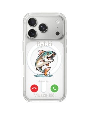 Etui do iPhone 17 Pro Max z MagSafe przeźroczyste, silikonowe Flexi, rybki dzwonią