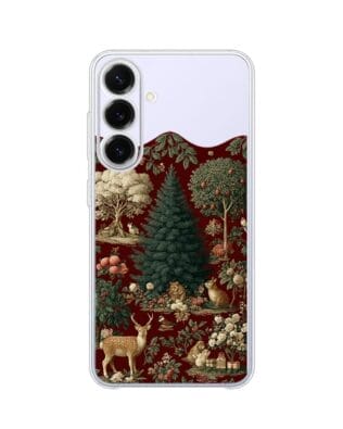 Etui do Samsung Galaxy S25 FE przeźroczyste, silikonowe Flexi, Zimowa magia, świąteczny las