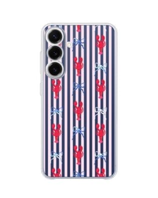 Etui do Samsung Galaxy S25 FE przeźroczyste, silikonowe Flexi, Summer Patterns, krab i kokardki
